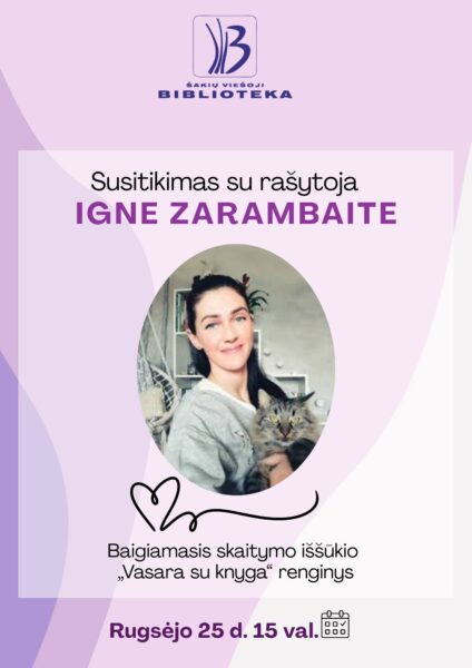Susitikimas su rašytoja Igne Zarambaite