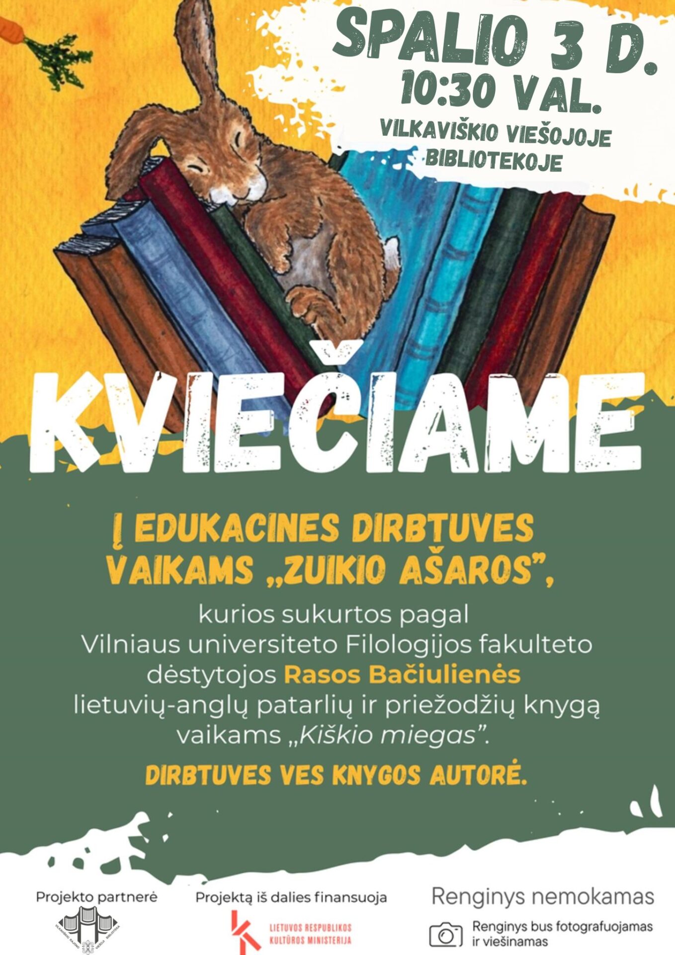 Edukacinės dirbtuvės „Zuikio ašaros“