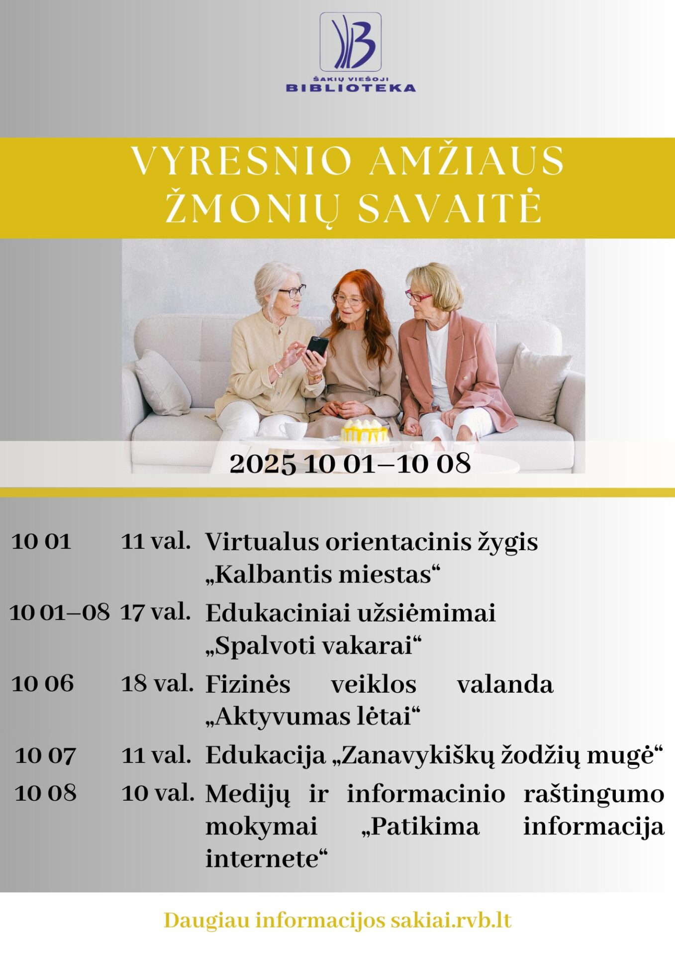 Vyresnio amžiaus žmonių savaitė Šakiuose