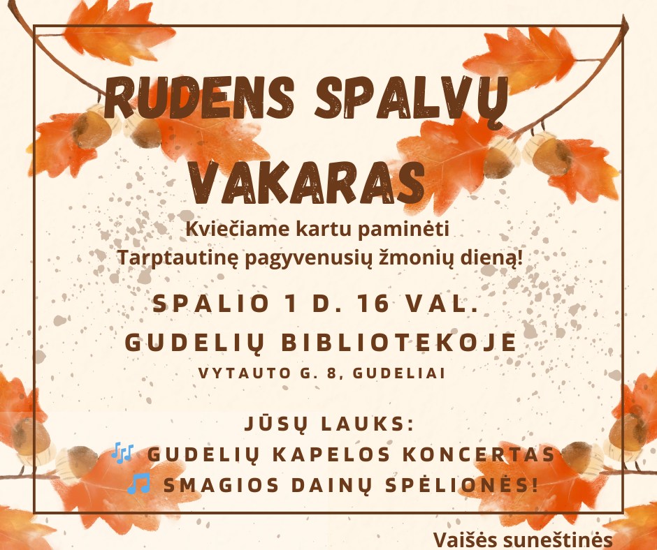 Koncertas Pagyvenusių žmonių dienai „Rudens spalvų vakaras“