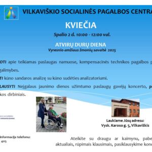 Atvirų durų diena Vilkaviškio socialinės pagalbos centre