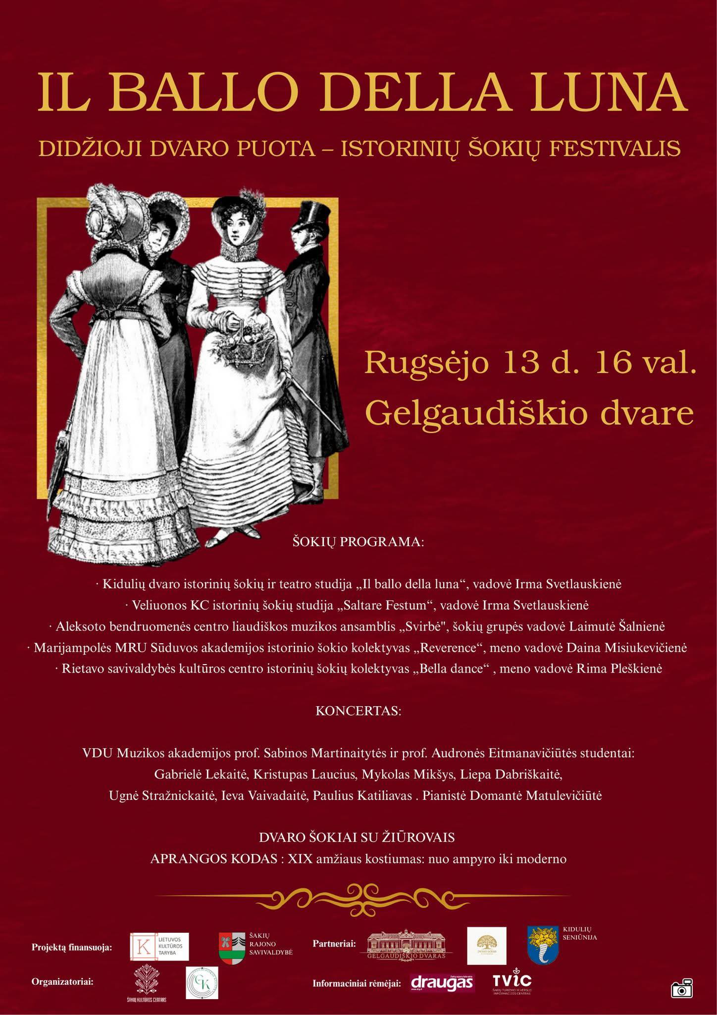 IL BALLO DELLA LUNA Didžioji dvaro puota – istorinių šokių festivalis