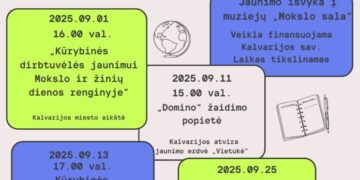 Kalvarijos atviros jaunimo erdvės „Vietukė“ planuojamos rugsėjo mėnesio veiklos