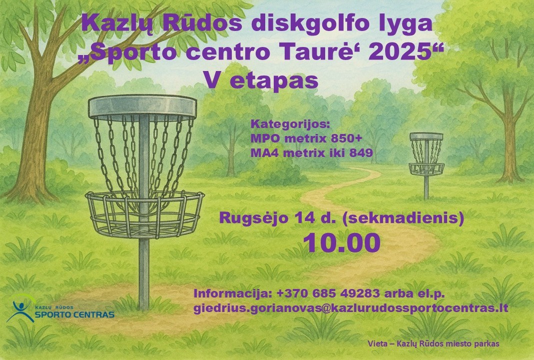 Kazlų Rūdos diskgolfo lyga „Sporto centro Taurė’ 2025”. V etapas
