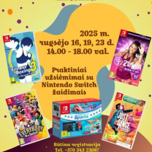 Praktiniai užsiėmimai su Nintendo Switch žaidimais