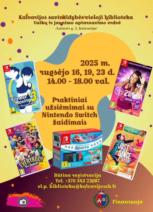 Praktiniai užsiėmimai su Nintendo Switch žaidimais