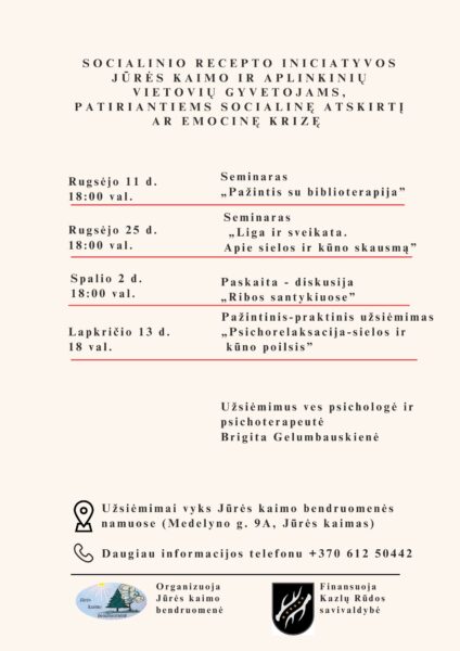 Seminarai-pažintys Jurės kaime
