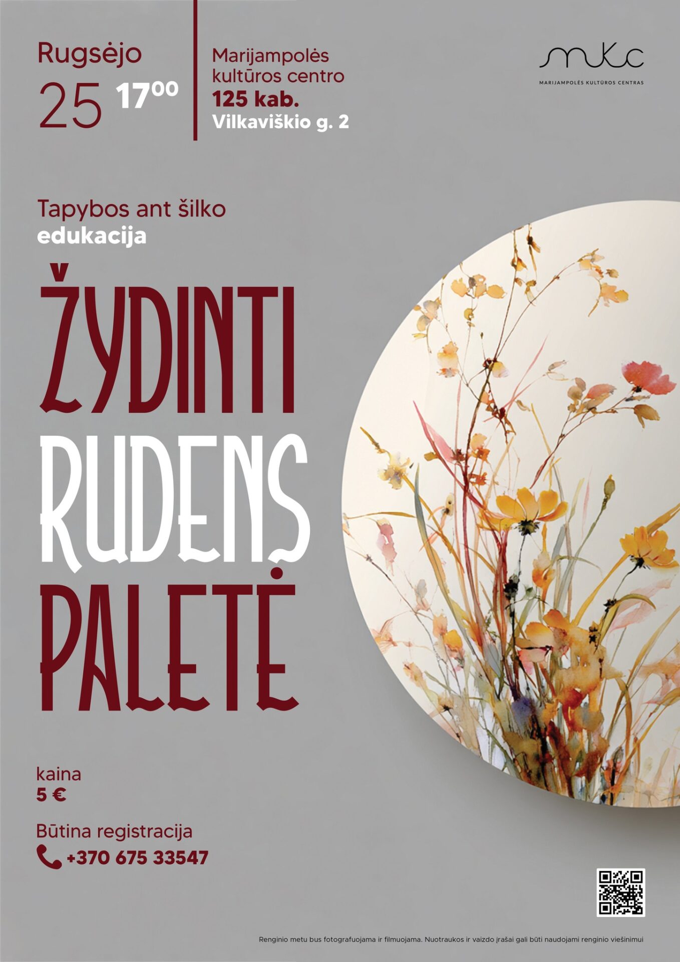 TAPYBOS ANT ŠILKO EDUKACIJA „ŽYDINTI RUDENS PALETĖ“