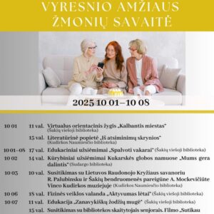 Vyresnio amžiaus žmonių savaitė Šakių rajono bibliotekose