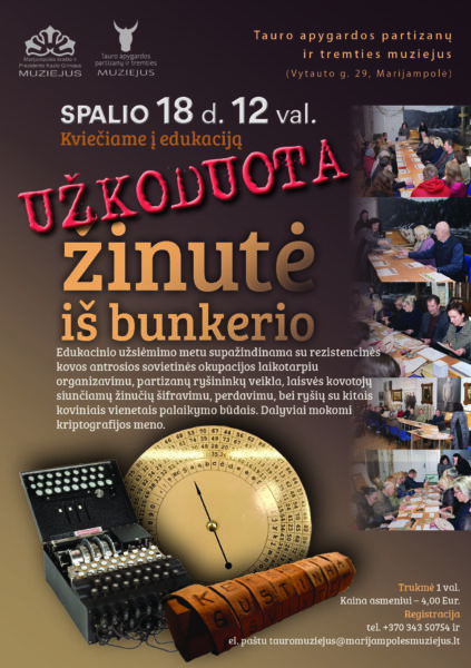 Edukacija „Užkoduota žinutė ir bunkerio"