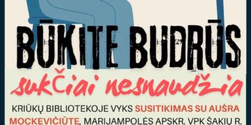 BŪKITE BUDRŪS: susitikimas su Marijampolės apskr. VPK Šakių PKVS tyrėja Aušra Mockevičiūtė