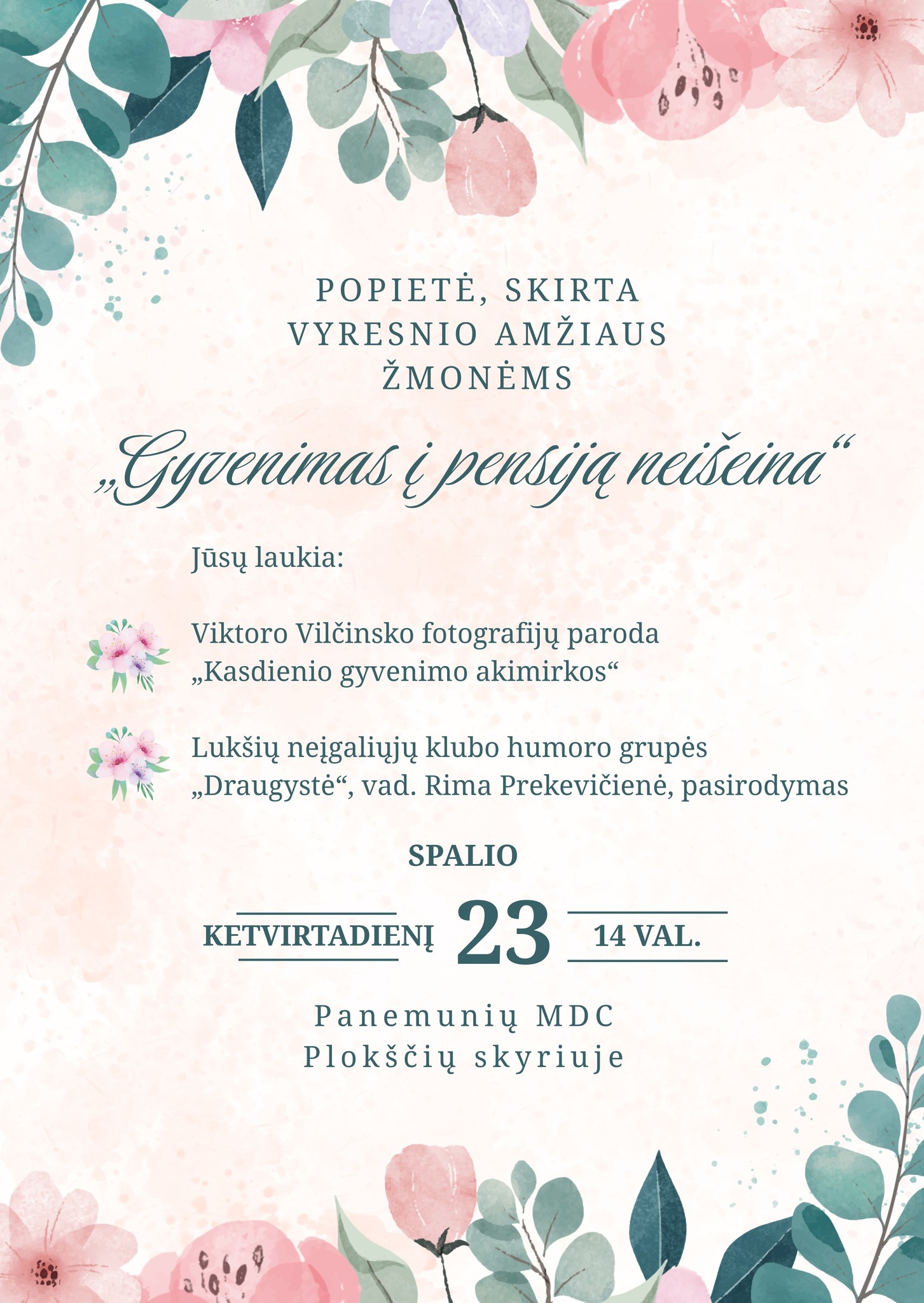 Popietė, skirta vyresnio amžiaus žmonėms. Viktoro Vilčinsko fotografijų paroda „Kasdienio gyvenimo akimirkos“