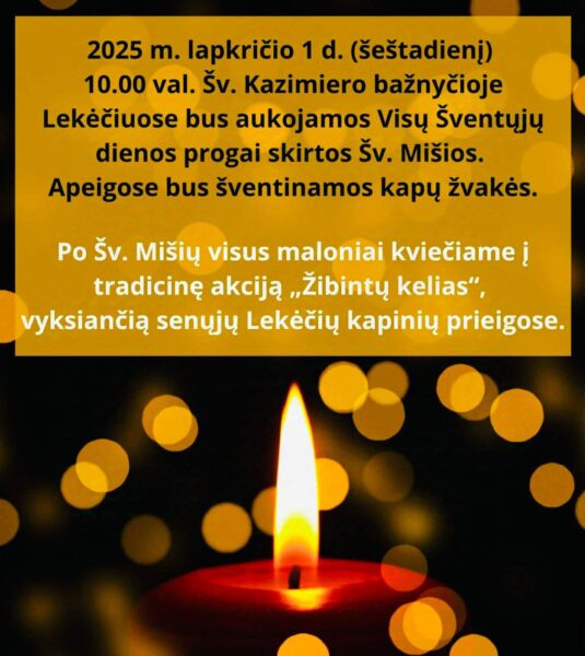 Tradicinė bendruomeniškumo akcija „Žibintų kelias“