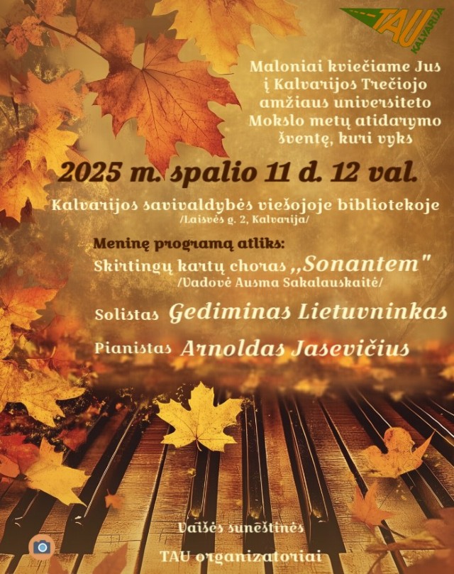 Kalvarijos Trečiojo amžiaus universiteto Mokslo metų atidarymo šventė