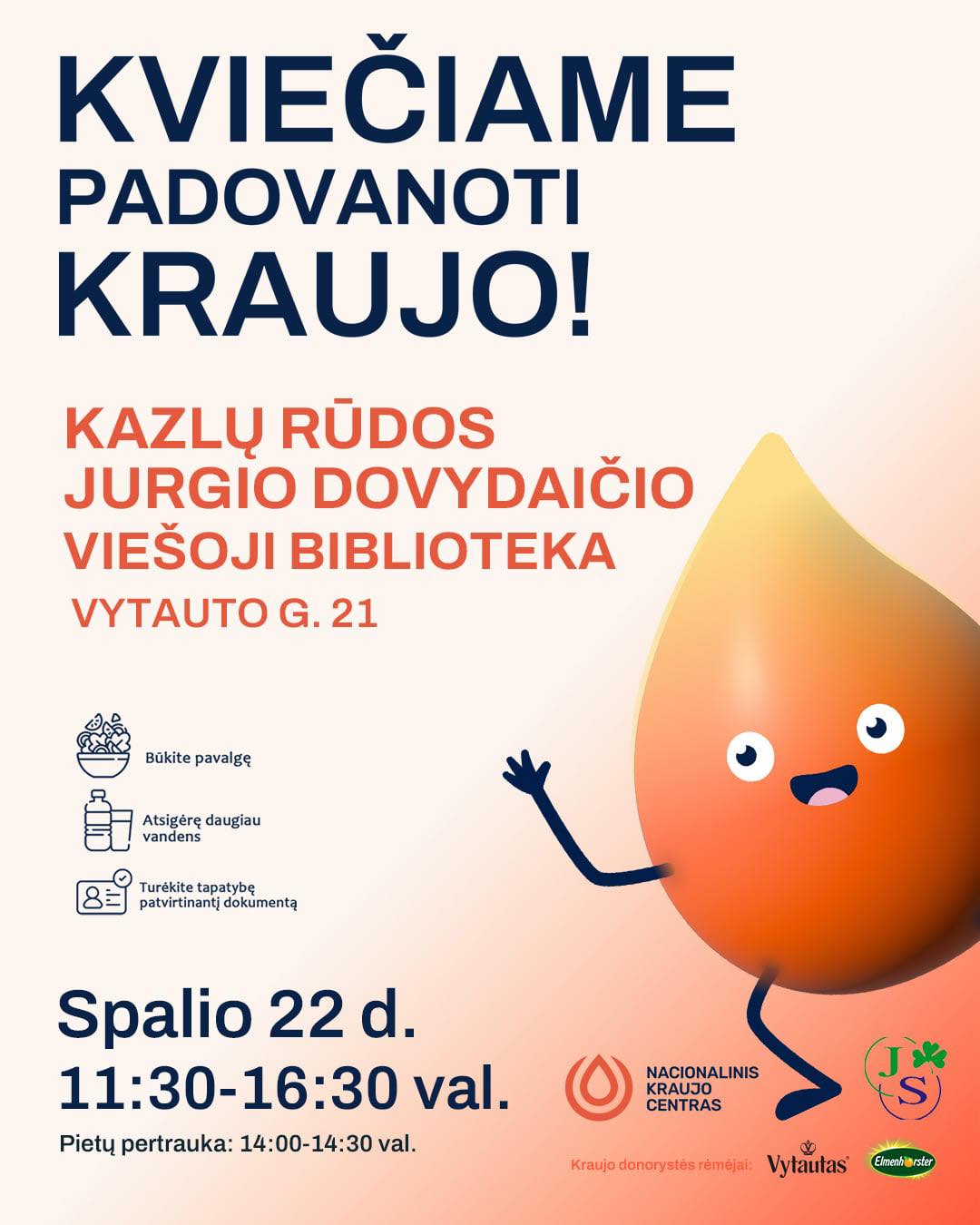 Kraujo donorystės akcija Kazlų Rūdoje