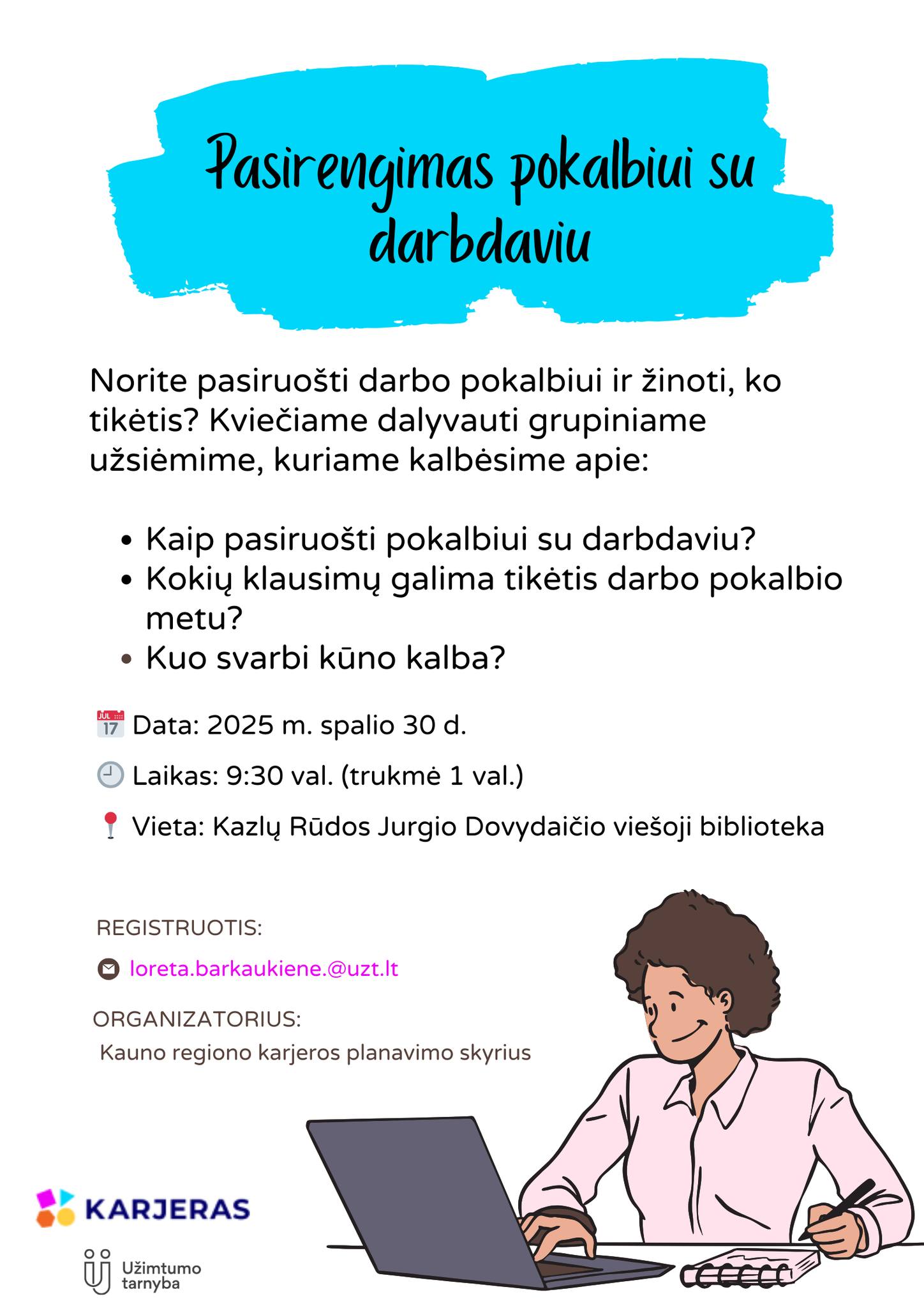 Mokymai PASIRENGIMAS POKALBIUI SU DARBDAVIU