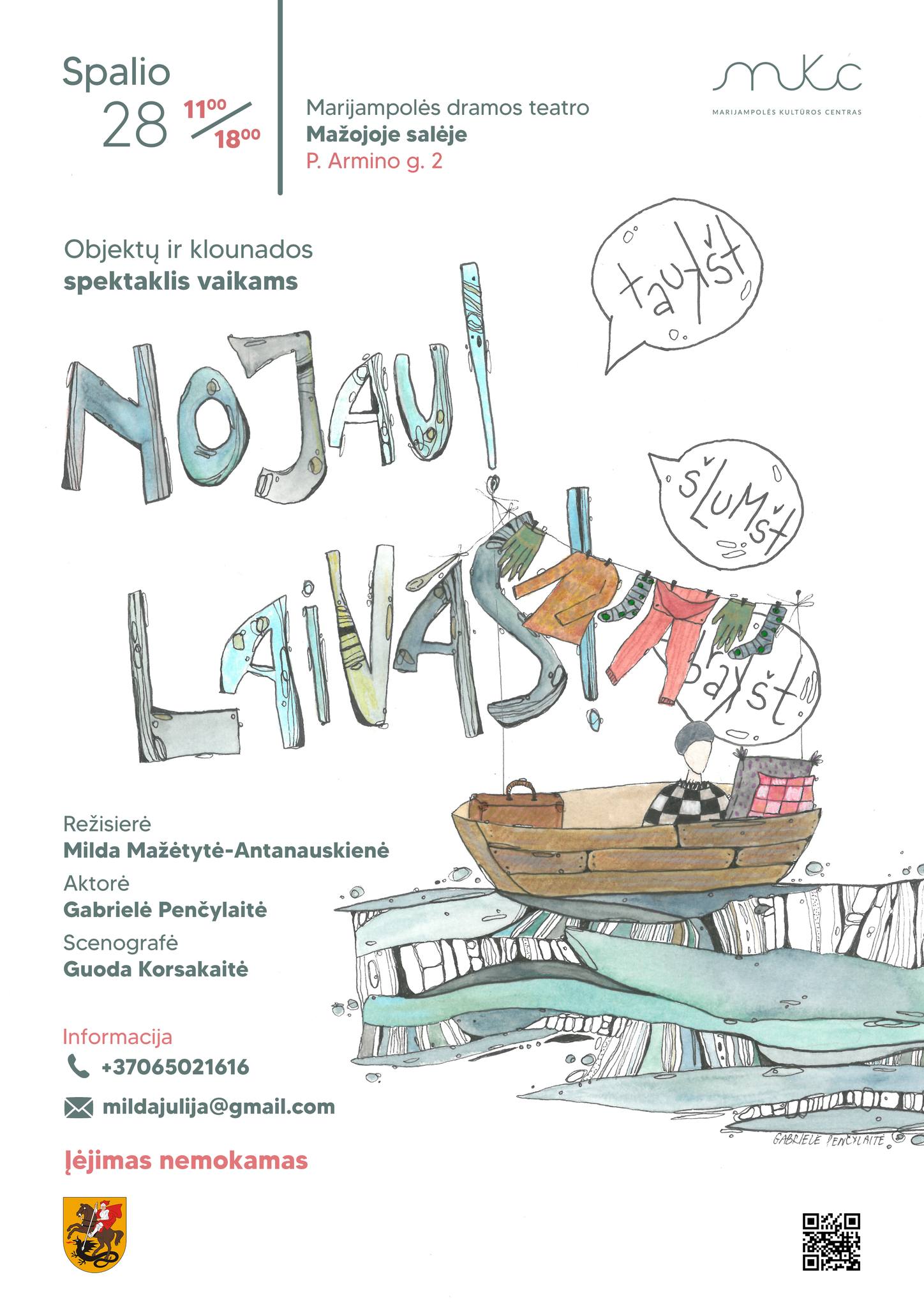 OBJEKTŲ IR KLOUNADOS SPEKTAKLIS VAIKAMS „NOJAU! LAIVAS!“