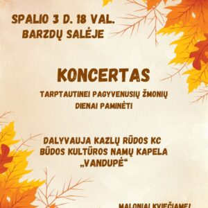 Pagyvenusių ir su negalia žmonių dienai skirtas koncertas „Rudens melodijos“