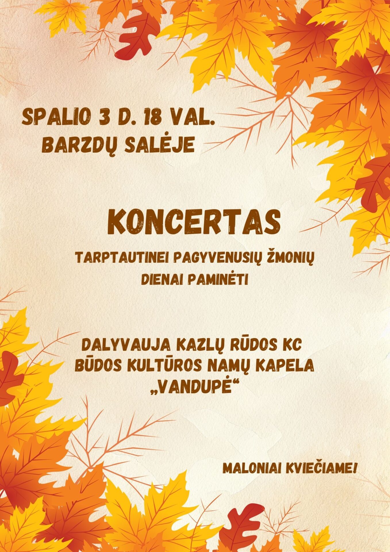 Pagyvenusių ir su negalia žmonių dienai skirtas koncertas „Rudens melodijos“