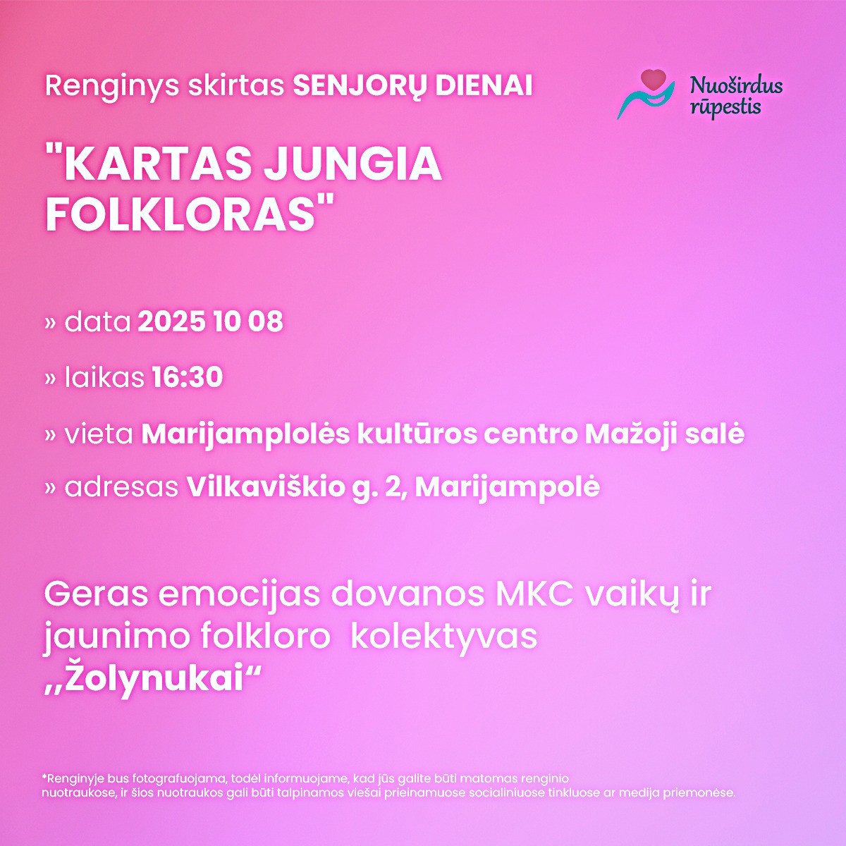 Renginys senjorų dienai „Kartas jungia folkloras“