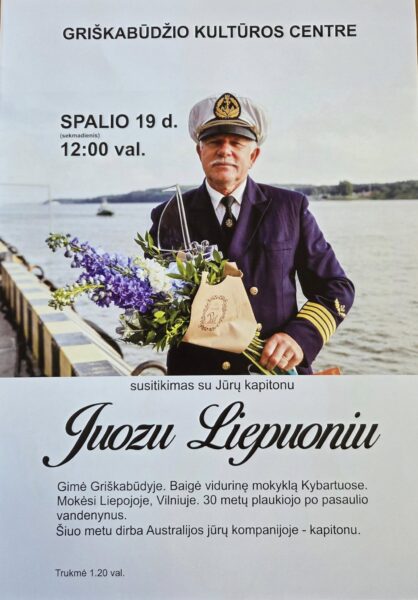 Susitikimas su jūrų kapitonu Juozu Liepuoniu