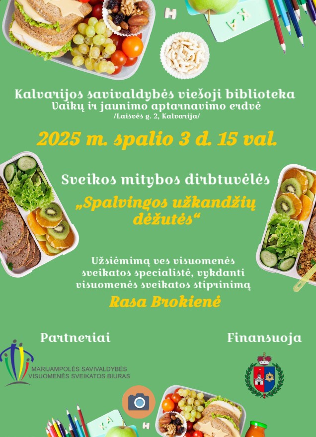 Sveikos mitybos dirbtuvėlės „Spalvingos užkandžių dėžutės“