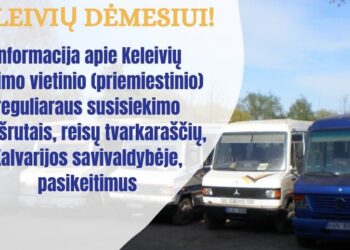 Kalvarijos savivaldybėje keičiasi keleivių vežimo vietinio (priemiestinio) reguliaraus susisiekimo maršrutai, reisų tvarkaraščiai