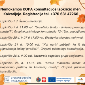 KOPA užsiėmimai Kalvarijos savivaldybėje