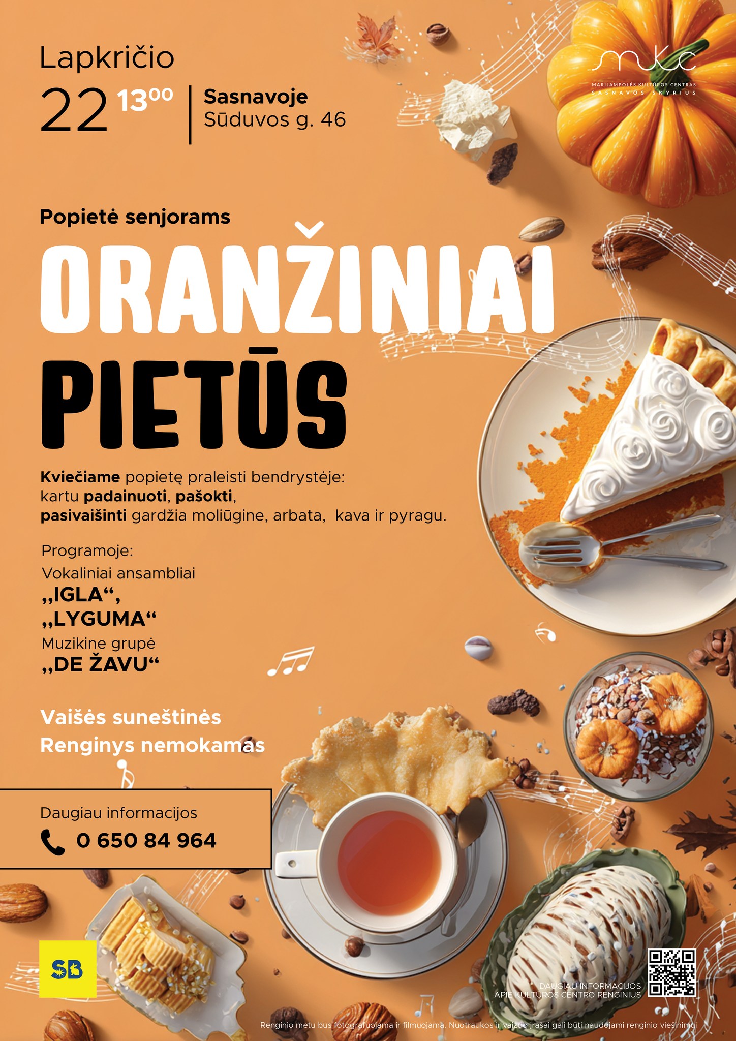POPIETĖ SENJORAMS | ORANŽINIAI PIETŪS | SASNAVA
