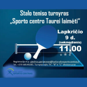 Stalo teniso turnyras „Sporto centro Taurei laimėti"