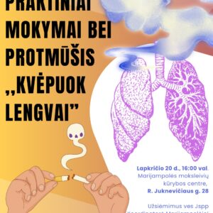 Praktiniai mokymai bei protmūšis „Kvėpuok lengvai“