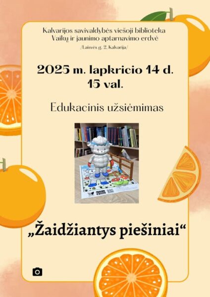 Edukacinis užsiėmimas „Žaidžiantys piešiniai“