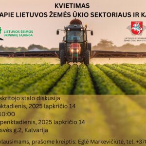 Kalvarijoje rengiama apskritojo stalo diskusija žemdirbiams