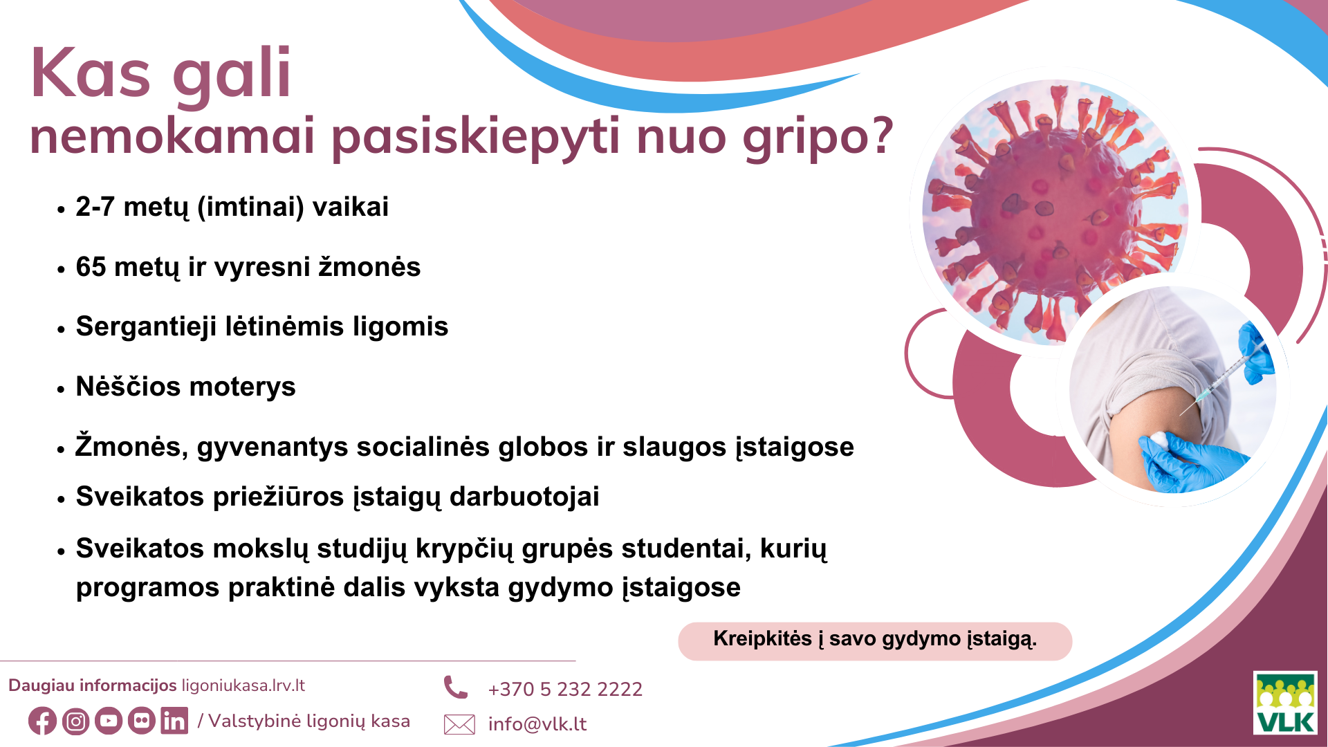 Kas gali nemokamai pasiskiepyti nuo gripo