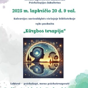Paskaita „Kūrybos terapija“ – atraskime kūrybą kaip ramybės šaltinį!