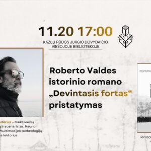 Roberto Valdes istorinio romano „Devintasis fortas“ pristatymas