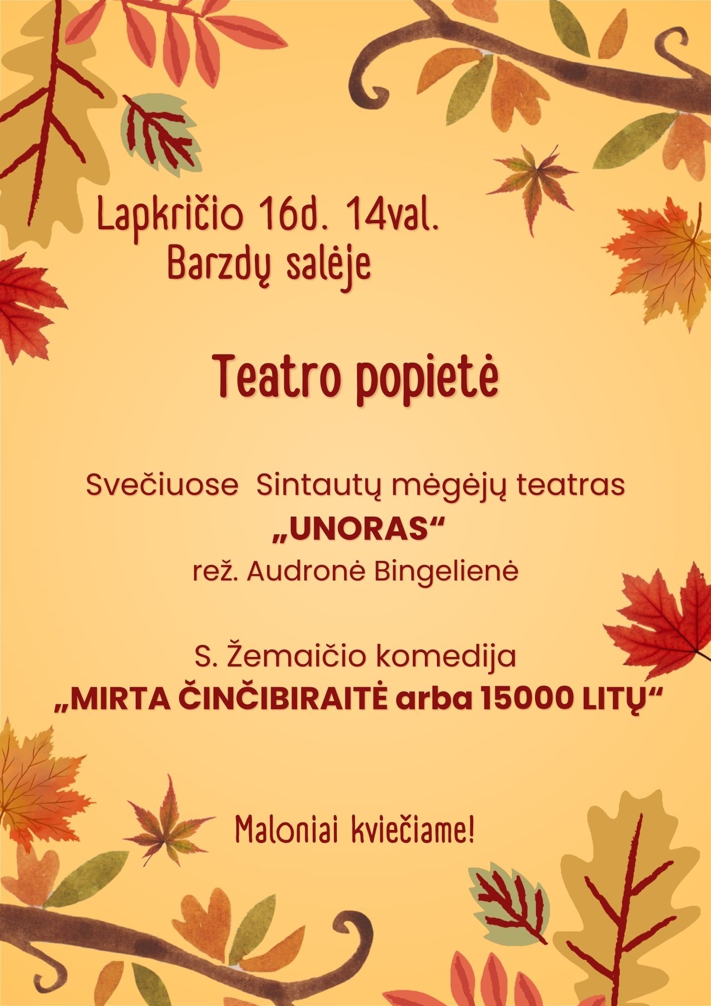 Rudens teatro vakaras