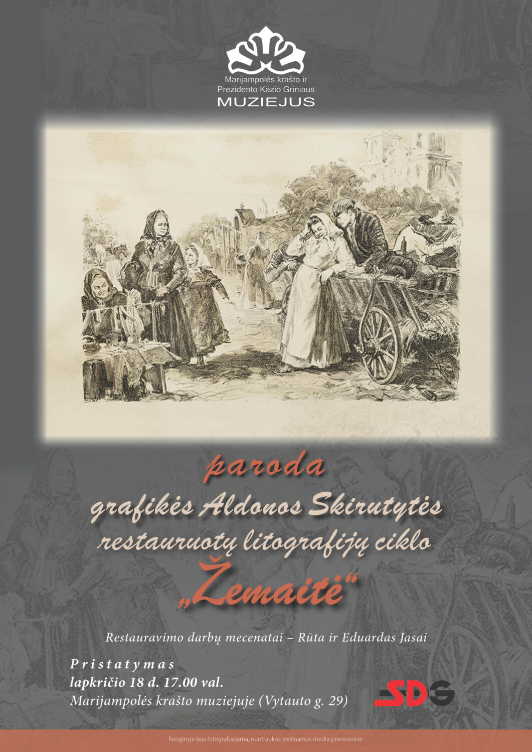Grafikės Aldonos Skirutytės restauruotų litografijų ciklas „Žemaitė"