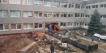 Prasidėjo Petro Armino progimnazijos progimnazijos tvarkymo darbai