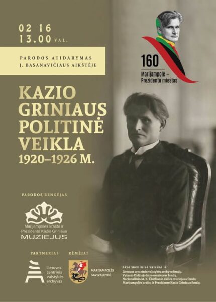 Paroda „Kazio Griniaus politinė veikla 1920–1926 m.“