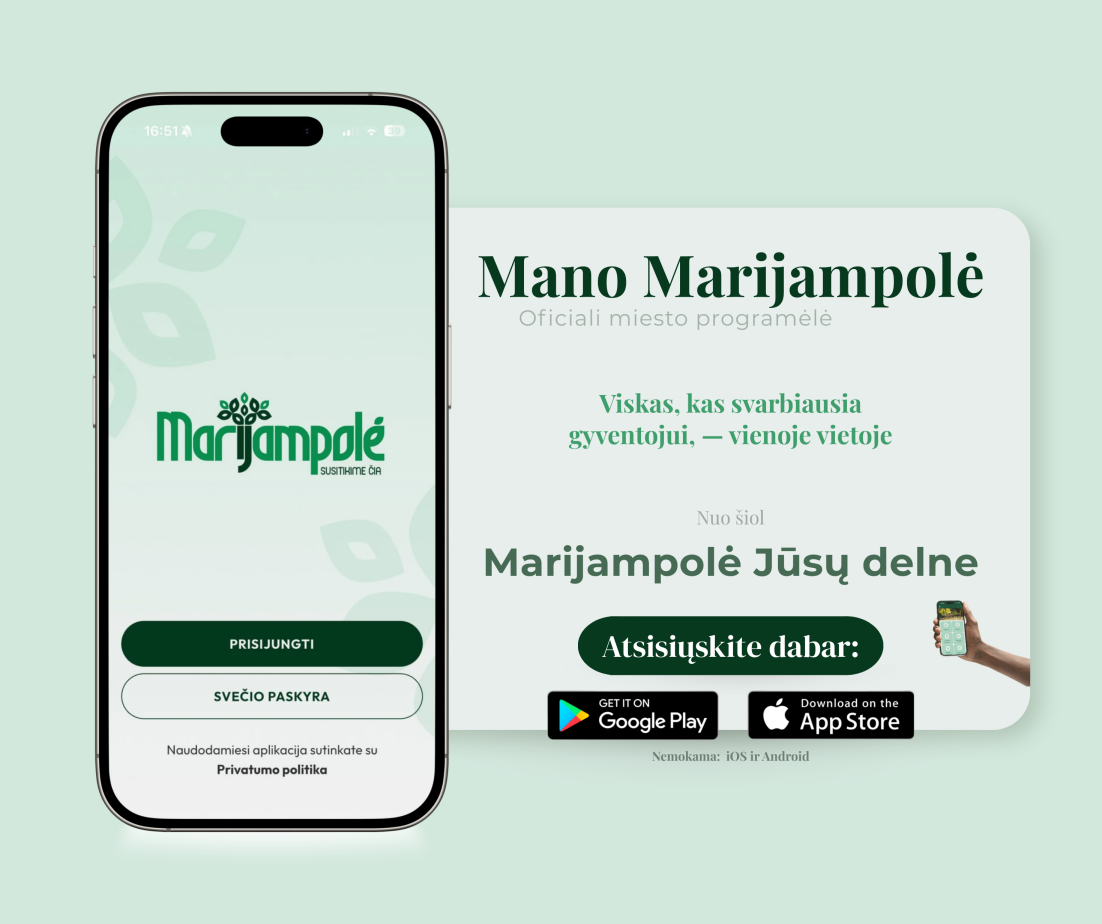 Aktualiausia informacija apie Marijampolę - naujoje mobiliojoje programėlėje