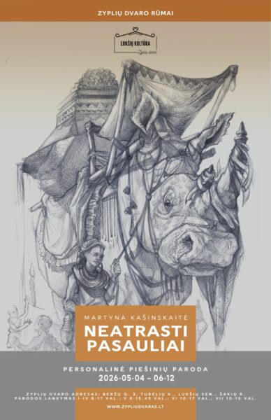 MARTYNOS KAŠINSKAITĖS PERSONALINĖ PIEŠINIŲ PARODA „NEATRASTI PASAULIAI“