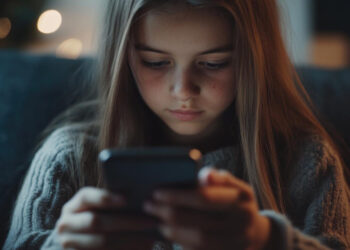 Paauglės naudojimasis telefonu