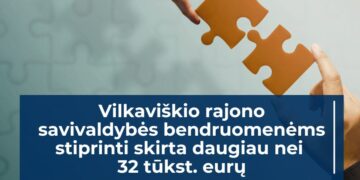 Vilkaviškio rajono savivaldybės bendruomenėms stiprinti skirta daugiau nei 32 tūkst. eurų