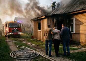 Dramatiškas gaisras Vilkaviškio rajone: kaimynas iš liepsnų išvedė nukentėjusį šeimininką