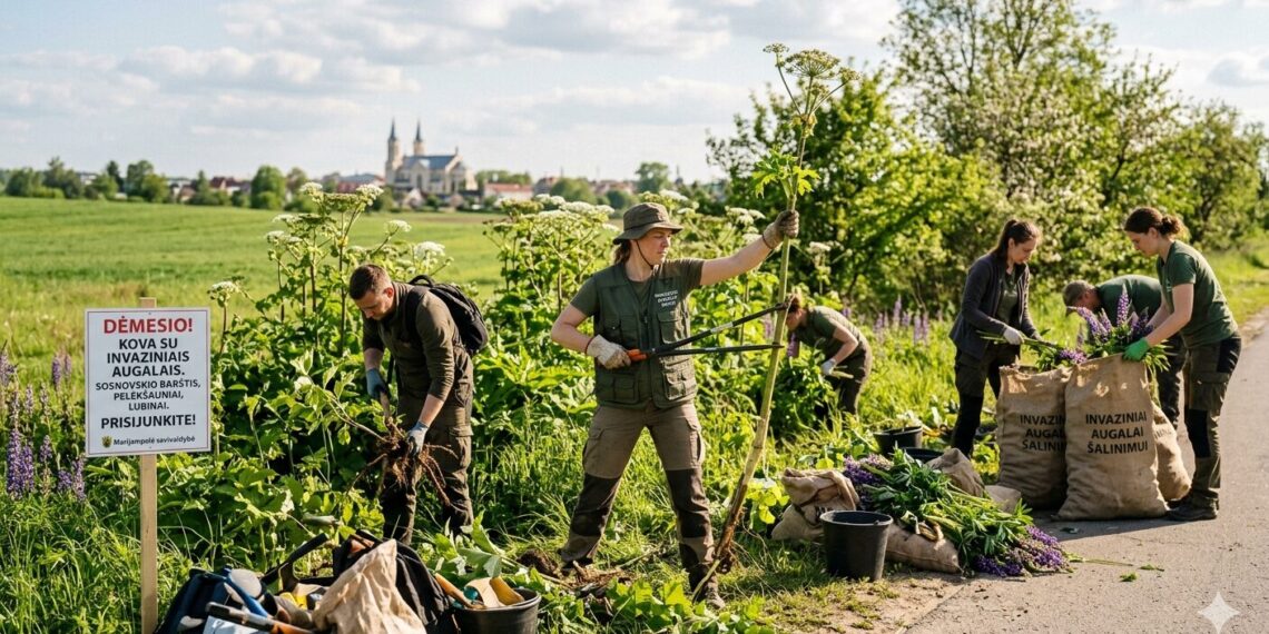 Invazinių augalų naikinimas