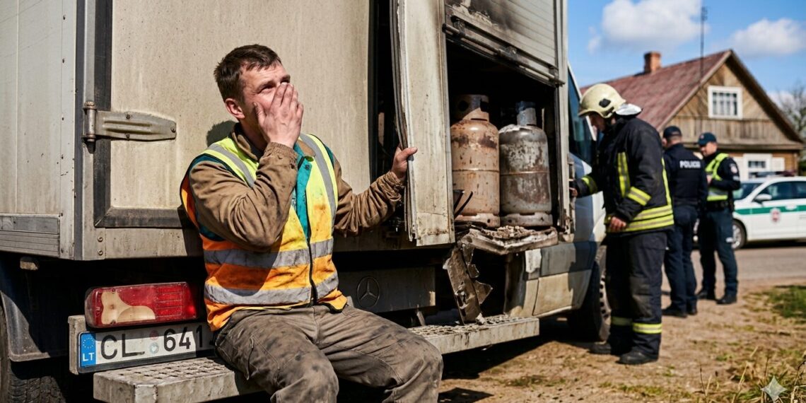 Kalvarijos savivaldybėje sprogus dujų balionui sunkvežimyje, vyras apdegė rankas ir veidą