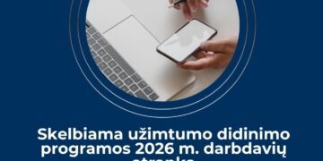 Skelbiama užimtumo didinimo programos 2026 m. darbdavių atranka