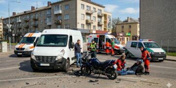 Sekmadienio rytas Kalvarijoje baigėsi avarija: „Honda“ vairuotojas po smūgio atsidūrė ligoninėje