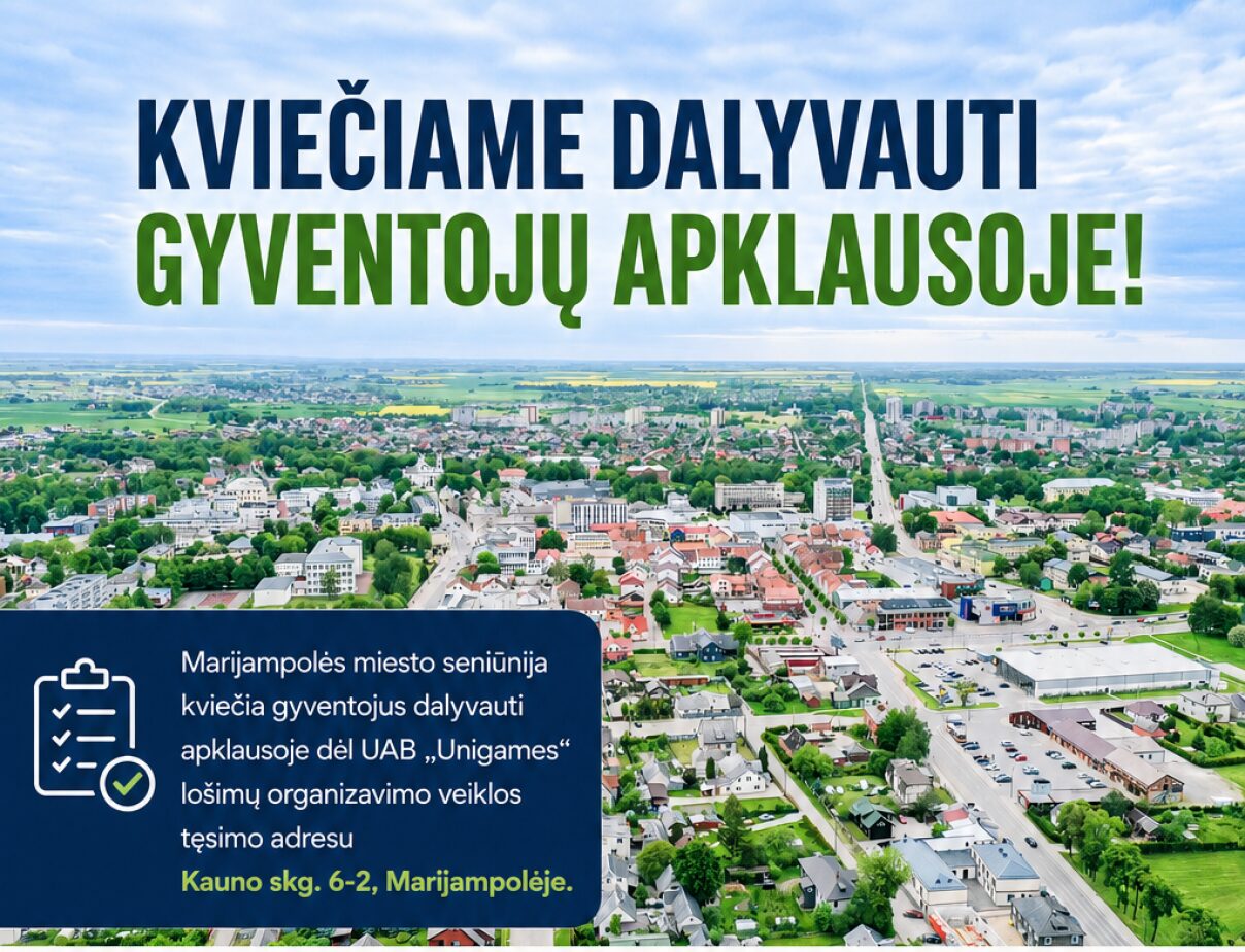 Marijampolės miesto seniūnija vykdo gyventojų apklausą, siekdama išsiaiškinti visuomenės nuomonę